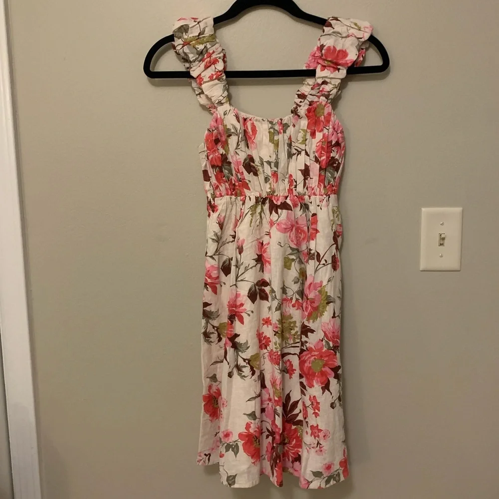 NWT Abercrombie & Fitch Puff Strap Babydoll Mini Dress XS - Picture 2 of 4